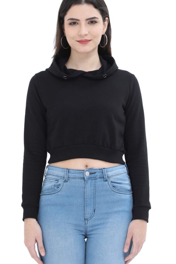 Solid Crop Hoodie