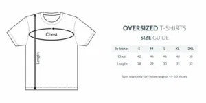 oversized tshirt size chart